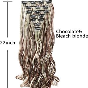 - 22 inch 16 clips hair extension clip in